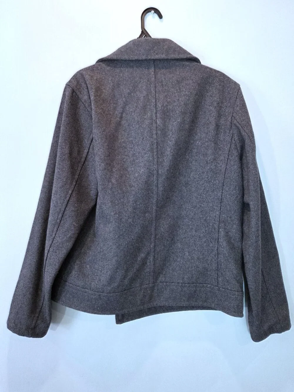 Alfani Fitted Gray Double Breasted Wool Pea Coat Size M